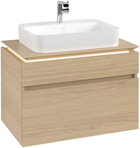 VILLEROY BOCH Legato toaletní skříňka, s osvětlením, 2 výsuvy, 800 x 550 x 500 mm, severský dub / severský dub #B754L0VJ