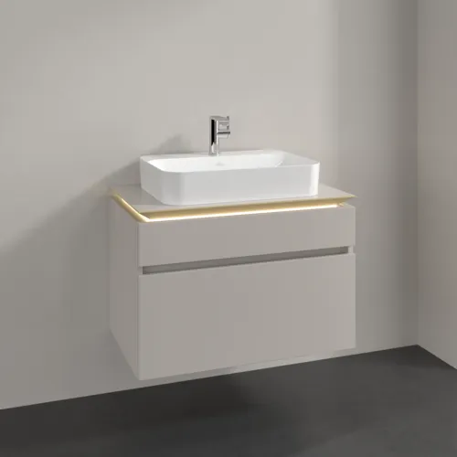 VILLEROY BOCH Legato toaletní skříňka, s osvětlením, 2 výsuvy, 800 x 550 x 500 mm, Soft Grey / Soft Grey #B754L0VK, obrázek 2