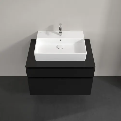 VILLEROY BOCH Legato toaletní skříňka, 2 výsuvy, 800 x 550 x 500 mm, černý matný lak / černý matný lak #B60200PD, obrázek 4
