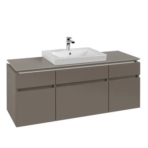 VILLEROY BOCH Legato toaletní skříňka, 5 výsuvů, 1400 x 550 x 500 mm, Truffle Grey / Truffle Grey #B68500VG