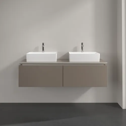 VILLEROY BOCH Legato toaletní skříňka, 2 výsuvy, 1400 x 380 x 500 mm, Truffle Grey / Truffle Grey #B66800VG, obrázek 3