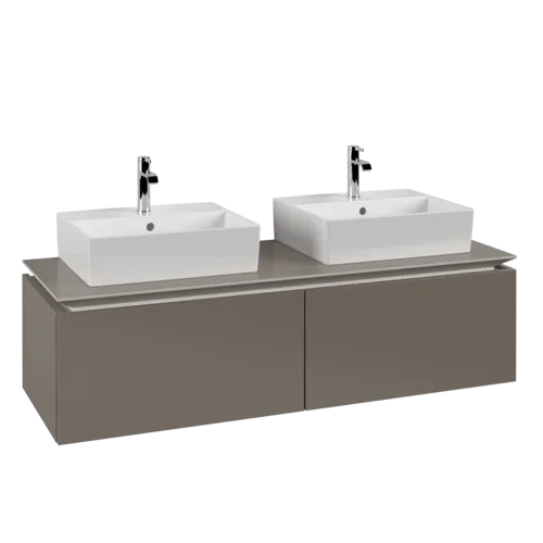 VILLEROY BOCH Legato toaletní skříňka, 2 výsuvy, 1400 x 380 x 500 mm, Truffle Grey / Truffle Grey #B66800VG