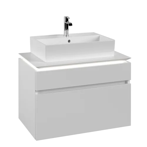 VILLEROY BOCH Legato toaletní skříňka, s osvětlením, 2 výsuvy, 800 x 550 x 500 mm, bílá matná / bílá matná #B602L0MS