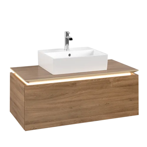 VILLEROY BOCH Legato toaletní skříňka, s osvětlením, 1 zásuvka, 1000 x 380 x 500 mm, dub Kansas / dub Kansas #B603L0RH