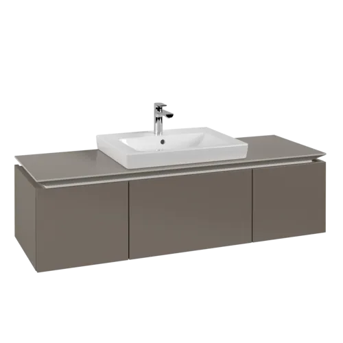 VILLEROY BOCH Legato toaletní skříňka, 3 výsuvy, 1200 x 380 x 500 mm, Truffle Grey / Truffle Grey #B68200VG