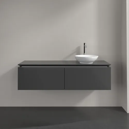 VILLEROY BOCH Legato toaletní skříňka, 2 výsuvy, 1400 x 380 x 500 mm, lesklá šedá / lesklá šedá #B58900FP, obrázek 3