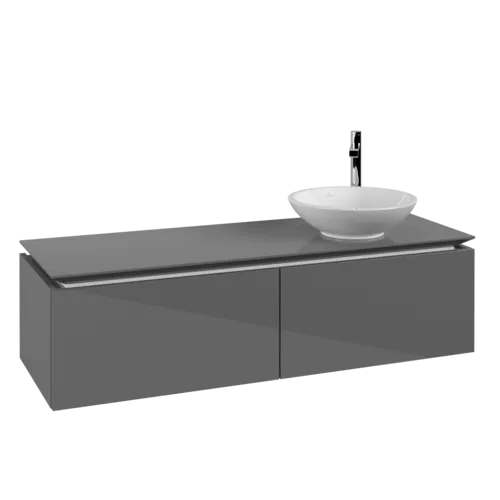 VILLEROY BOCH Legato toaletní skříňka, 2 výsuvy, 1400 x 380 x 500 mm, lesklá šedá / lesklá šedá #B58900FP