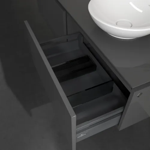 VILLEROY BOCH Legato toaletní skříňka, 2 výsuvy, 1400 x 380 x 500 mm, lesklá šedá / lesklá šedá #B58900FP, obrázek 6