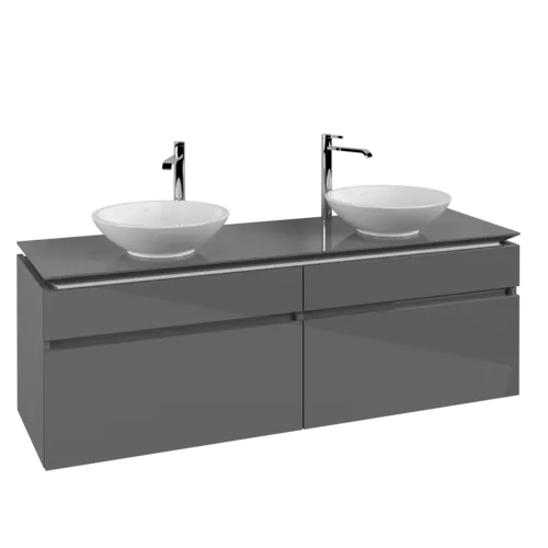 VILLEROY BOCH Legato toaletní skříňka, 4 výsuvy, 1600 x 550 x 500 mm, lesklá šedá / lesklá šedá #B60000FP