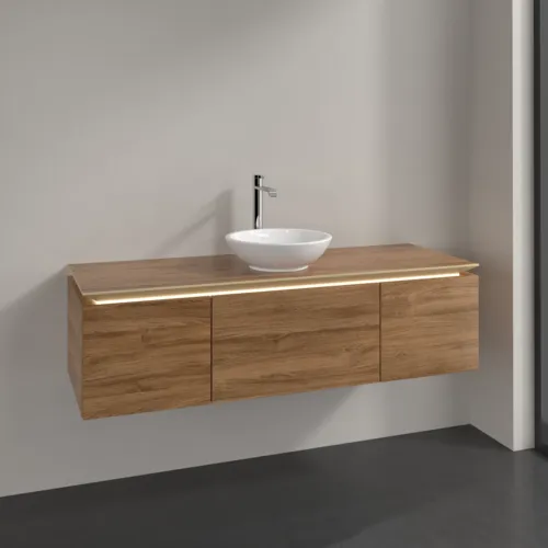 VILLEROY BOCH Legato toaletní skříňka, s osvětlením, 3 výsuvy, 1400 x 380 x 500 mm, dub Kansas / dub Kansas #B585L0RH, obrázek 2