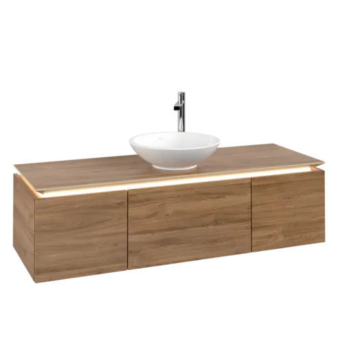 VILLEROY BOCH Legato toaletní skříňka, s osvětlením, 3 výsuvy, 1400 x 380 x 500 mm, dub Kansas / dub Kansas #B585L0RH