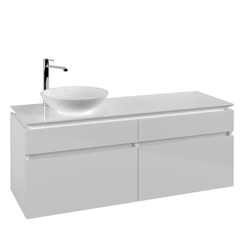 VILLEROY BOCH Legato toaletní skříňka, 4 výsuvy, 1400 x 550 x 500 mm, lesklá bílá / lesklá bílá #B58800DH