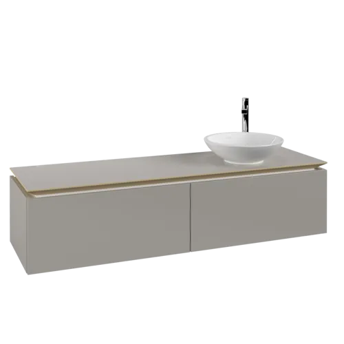 VILLEROY BOCH Legato toaletní skříňka, 2 výsuvy, 1600 x 380 x 500 mm, Soft Grey / Soft Grey #B59700VK