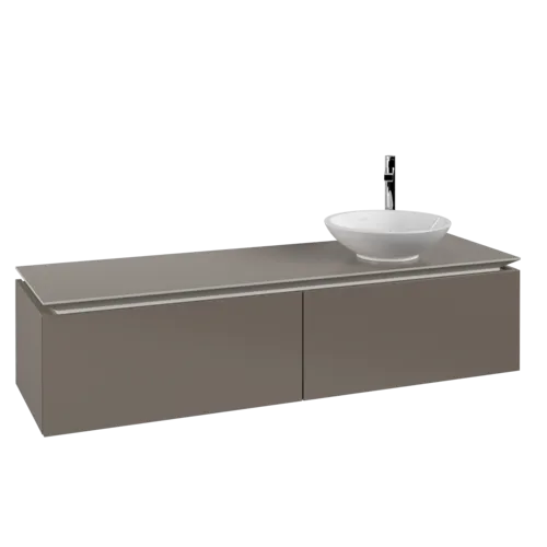 VILLEROY BOCH Legato toaletní skříňka, 2 výsuvy, 1600 x 380 x 500 mm, Truffle Grey / Truffle Grey #B59700VG