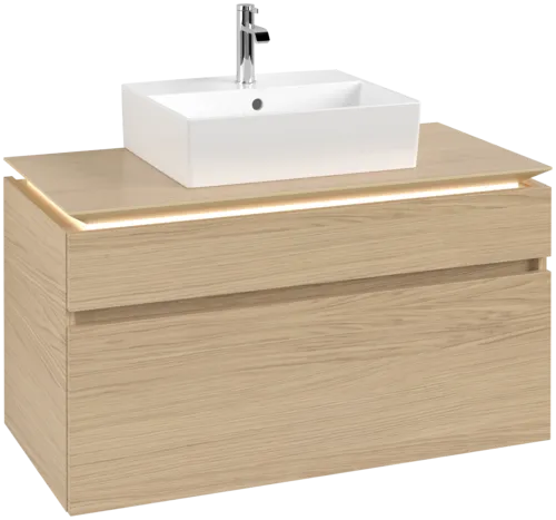 VILLEROY BOCH Legato toaletní skříňka, s osvětlením, 2 výsuvy, 1000 x 550 x 500 mm, severský dub / severský dub #B604L0VJ