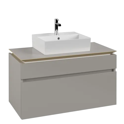 VILLEROY BOCH Legato toaletní skříňka, s osvětlením, 2 výsuvy, 1000 x 550 x 500 mm, Soft Grey / Soft Grey #B604L0VK