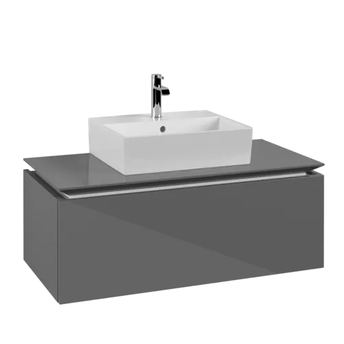 VILLEROY BOCH Legato toaletní skříňka, 1 zásuvka, 1000 x 380 x 500 mm, lesklá šedá / lesklá šedá #B60300FP