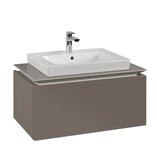 VILLEROY BOCH Legato toaletní skříňka, 1 zásuvka, 800 x 380 x 500 mm, Truffle Grey / Truffle Grey #B67800VG