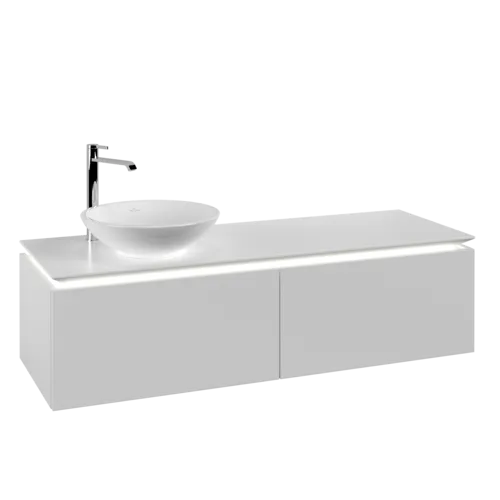 VILLEROY BOCH Legato toaletní skříňka, s osvětlením, 2 výsuvy, 1400 x 380 x 500 mm, bílá matná / bílá matná #B587L0MS