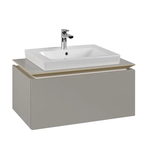 VILLEROY BOCH Legato toaletní skříňka, 1 zásuvka, 800 x 380 x 500 mm, Soft Grey / Soft Grey #B67800VK