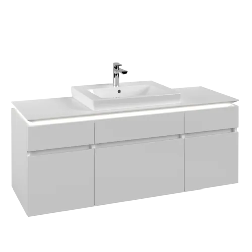 VILLEROY BOCH Legato toaletní skříňka, s osvětlením, 5 výsuvů, 1400 x 550 x 500 mm, bílá matná / bílá matná #B685L0MS