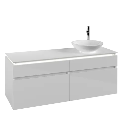 VILLEROY BOCH Legato toaletní skříňka, s osvětlením, 4 výsuvy, 1400 x 550 x 500 mm, lesklá bílá / lesklá bílá #B590L0DH