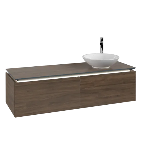 VILLEROY BOCH Legato toaletní skříňka, s osvětlením, 2 výsuvy, 1400 x 380 x 500 mm, Arizona Oak / Arizona Oak #B589L0VH