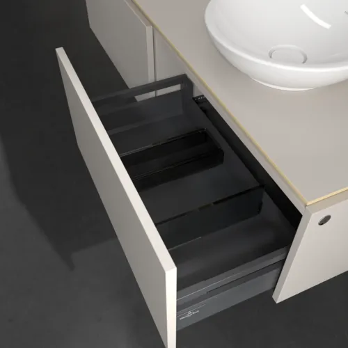 VILLEROY BOCH Legato toaletní skříňka, s osvětlením, 2 výsuvy, 1400 x 380 x 500 mm, Soft Grey / Soft Grey #B589L0VK, obrázek 5
