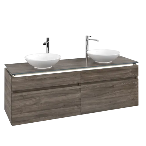 VILLEROY BOCH Legato toaletní skříňka, s osvětlením, 4 výsuvy, 1600 x 550 x 500 mm, Kamenný dub / Kamenný dub #B600L0RK