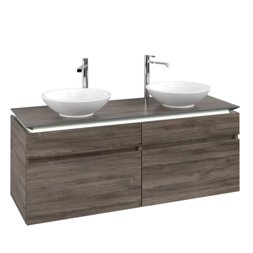 VILLEROY BOCH Legato toaletní skříňka, s osvětlením, 4 výsuvy, 1400 x 550 x 500 mm, Kamenný dub / Kamenný dub #B592L0RK