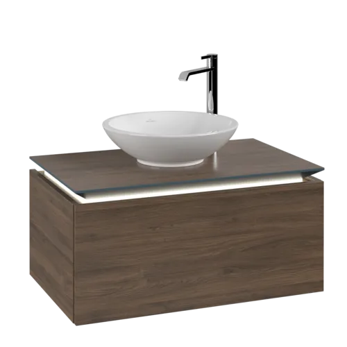 VILLEROY BOCH Legato toaletní skříňka, s osvětlením, 1 zásuvka, 800 x 380 x 500 mm, Arizona Oak / Arizona Oak #B601L0VH