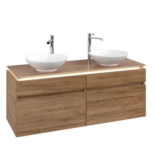 VILLEROY BOCH Legato toaletní skříňka, s osvětlením, 4 výsuvy, 1400 x 550 x 500 mm, dub Kansas / dub Kansas #B592L0RH