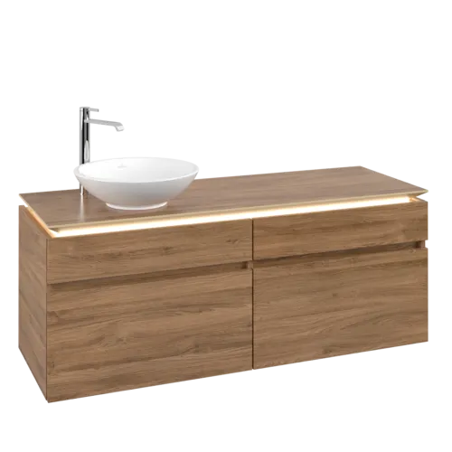 VILLEROY BOCH Legato toaletní skříňka, s osvětlením, 4 výsuvy, 1400 x 550 x 500 mm, dub Kansas / dub Kansas #B588L0RH