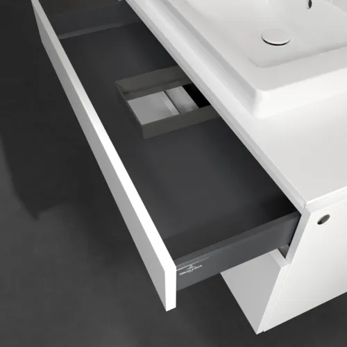 VILLEROY BOCH Legato toaletní skříňka, 2 výsuvy, 1000 x 550 x 500 mm, bílá matná / bílá matná #B68100MS, obrázek 7
