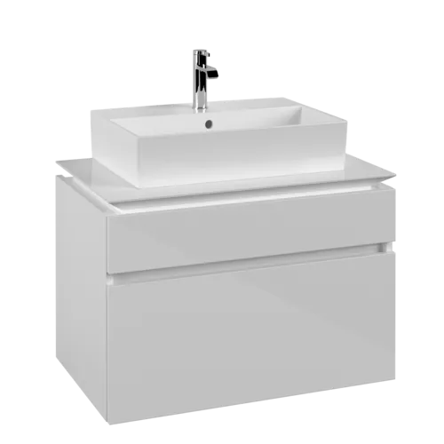 VILLEROY BOCH Legato toaletní skříňka, 2 výsuvy, 800 x 550 x 500 mm, lesklá bílá / lesklá bílá #B60200DH