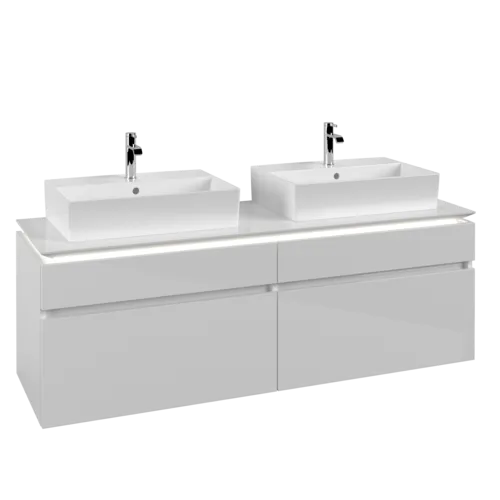 VILLEROY BOCH Legato toaletní skříňka, s osvětlením, 4 výsuvy, 1600 x 550 x 500 mm, lesklá bílá / lesklá bílá #B677L0DH