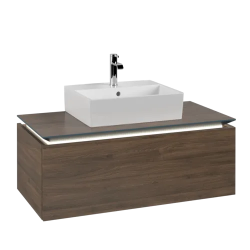 VILLEROY BOCH Legato toaletní skříňka, s osvětlením, 1 zásuvka, 1000 x 380 x 500 mm, Arizona Oak / Arizona Oak #B603L0VH