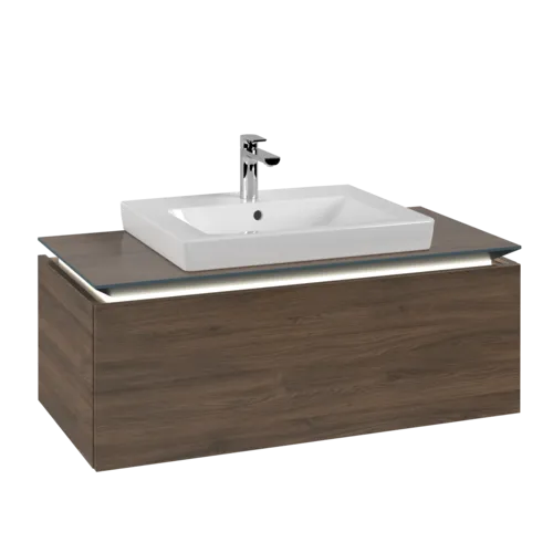 VILLEROY BOCH Legato toaletní skříňka, s osvětlením, 1 zásuvka, 1000 x 380 x 500 mm, Arizona Oak / Arizona Oak #B680L0VH