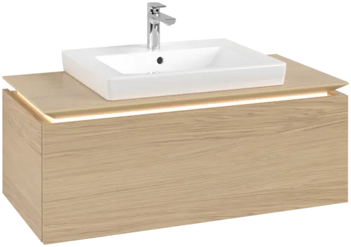 VILLEROY BOCH Legato toaletní skříňka, s osvětlením, 1 zásuvka, 1000 x 380 x 500 mm, severský dub / severský dub #B680L0VJ