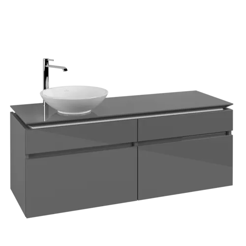 VILLEROY BOCH Legato toaletní skříňka, 4 výsuvy, 1400 x 550 x 500 mm, lesklá šedá / lesklá šedá #B58800FP
