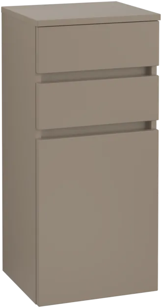VILLEROY BOCH Boční skříňka Legato, 1 dvířka, 2 zásuvky, 400 x 870 x 350 mm, Truffle Grey / Truffle Grey #B72800VG