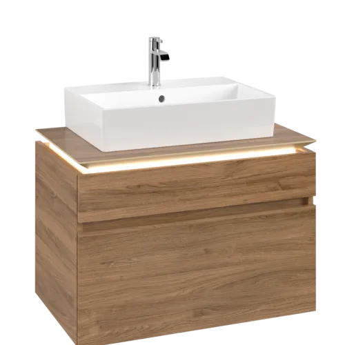 VILLEROY BOCH Legato toaletní skříňka, s osvětlením, 2 výsuvy, 800 x 550 x 500 mm, dub Kansas / dub Kansas #B602L0RH