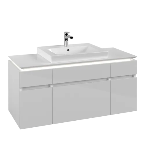 VILLEROY BOCH Legato toaletní skříňka, s osvětlením, 5 výsuvů, 1200 x 550 x 500 mm, lesklá bílá / lesklá bílá #B683L0DH