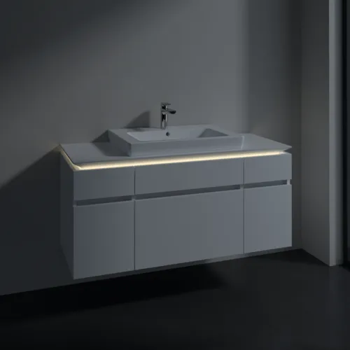 VILLEROY BOCH Legato toaletní skříňka, s osvětlením, 5 výsuvů, 1200 x 550 x 500 mm, lesklá bílá / lesklá bílá #B683L0DH, obrázek 3
