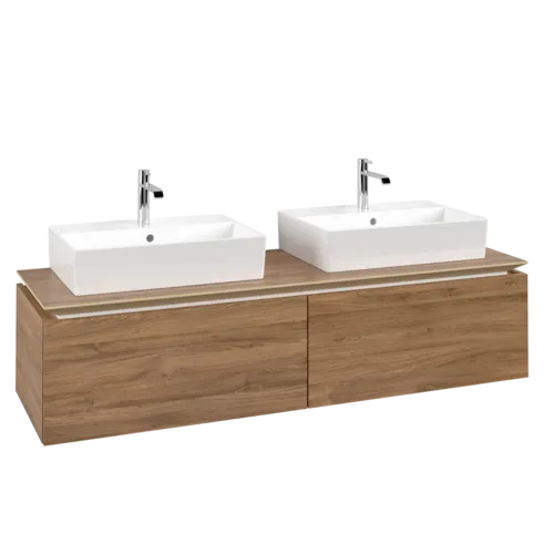 VILLEROY BOCH Legato toaletní skříňka, 2 výsuvy, 1600 x 380 x 500 mm, dub Kansas / dub Kansas #B67600RH