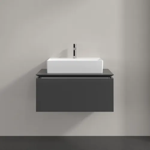 VILLEROY BOCH Legato toaletní skříňka, 1 zásuvka, 800 x 380 x 500 mm, lesklá šedá / lesklá šedá #B60100FP, obrázek 3