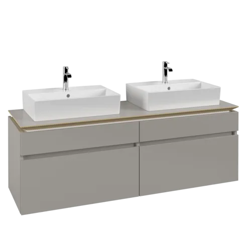 VILLEROY BOCH Legato toaletní skříňka, 4 výsuvy, 1600 x 550 x 500 mm, Soft Grey / Soft Grey #B67700VK