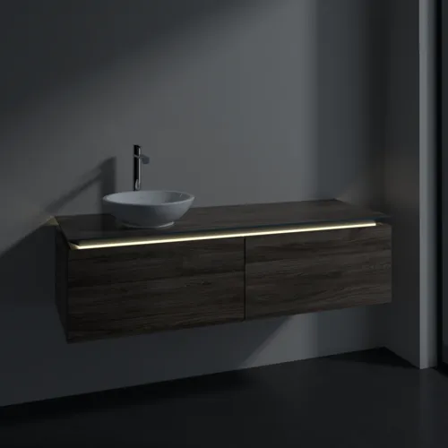 VILLEROY BOCH Legato toaletní skříňka, s osvětlením, 2 výsuvy, 1400 x 380 x 500 mm, Kamenný dub / Kamenný dub #B587L0RK, obrázek 3