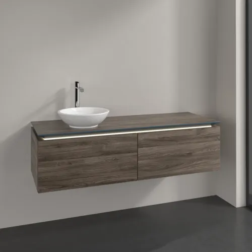 VILLEROY BOCH Legato toaletní skříňka, s osvětlením, 2 výsuvy, 1400 x 380 x 500 mm, Kamenný dub / Kamenný dub #B587L0RK, obrázek 2