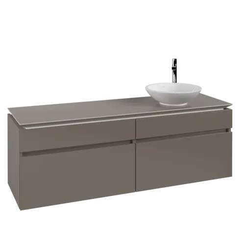 VILLEROY BOCH Legato toaletní skříňka, 4 výsuvy, 1600 x 550 x 500 mm, Truffle Grey / Truffle Grey #B59800VG